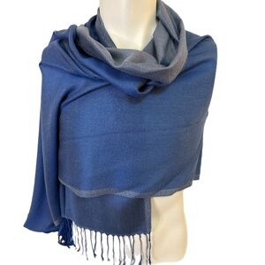 NWT Two-Tone Blue Modal Scarf | Soft Lightweight Everyday Wrap